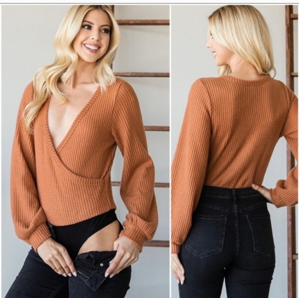 Orange Waffle Body Suit